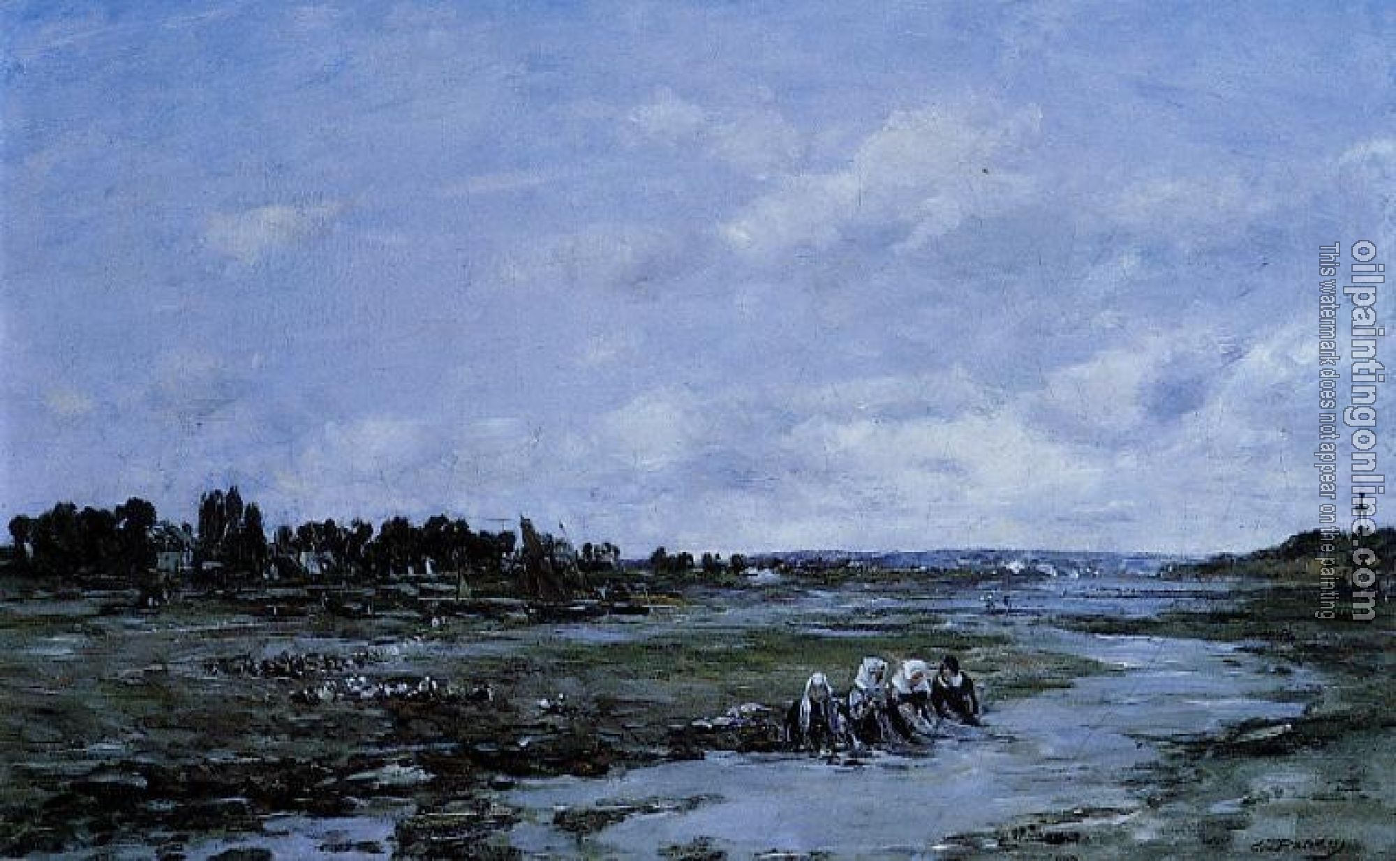 Boudin, Eugene - Le Faou, Laundresses on the Banks of the River